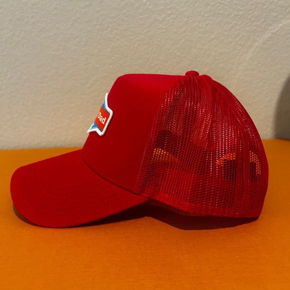 Red Happy Dad Trucker Hat - Picture 2 of 7